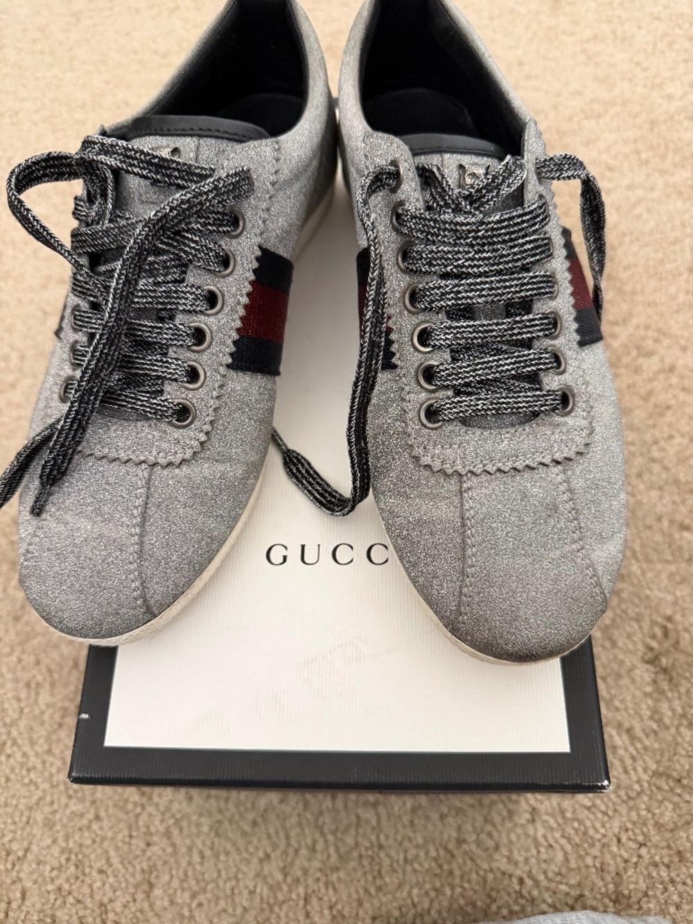 Gucci Glitter Web Sneakers